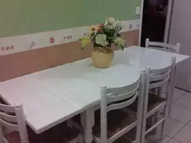 Table en hetre massif + 4 chaises