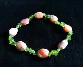 bracelet opale rose et péridot