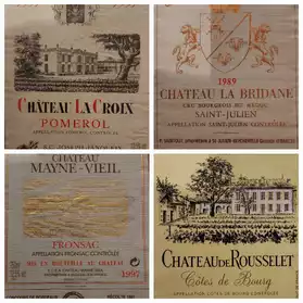 étiquettes de vin de Bordeaux
