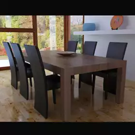 6 chaises de salle à manger salon simili