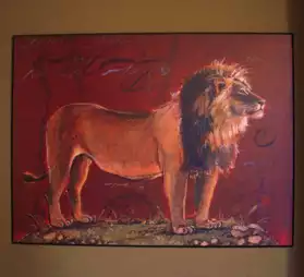 Beau tableau animalier lion