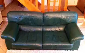 Canapé cuir 3 places et 2 fauteuils cuir