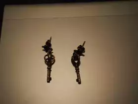boucles d'oreilles bronze clefs
