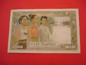 billet 100 Piastres / 100 Riels INDOCHIN