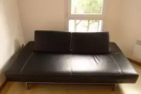 Canapé cuir noir convertible