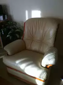 Canapé cuir 3 places avec 2 fauteuils