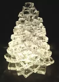 Lampe sapin de Noël en verre artisanal