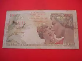 Billet 1000 francs GUADELOUPE Union fran