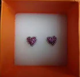 Boucles d'Oreilles rubis diamant NEUVES