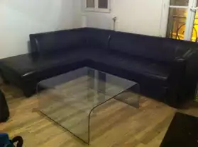 Table basse en verre cintrée
