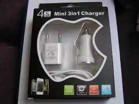 chargeur iphone 4s 3in1
