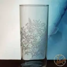 Gravure sur verre 'Bouquet de Lys'