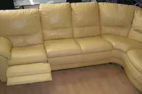 canapé d'angle cuir et son fauteuil