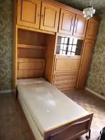 Meuble rangement avec lit pliant intégré