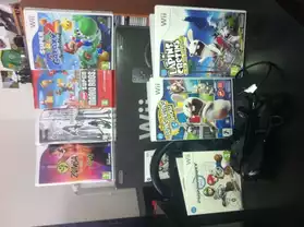 Pack Wii Noire + 6 jeux