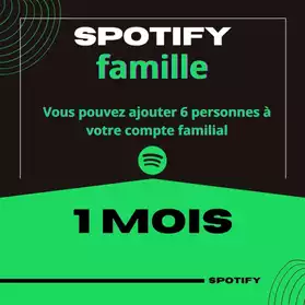 Forfait Famille Spotify Premium d'1 mois