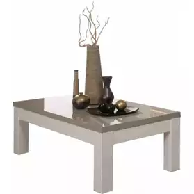 Table basse ROMA Base coloris blanc gris