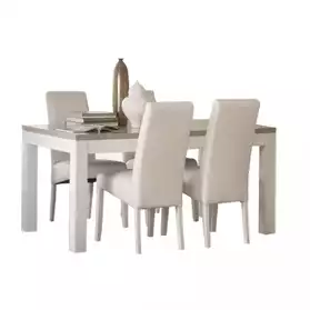 Table repas ROMA Base coloris blanc gris