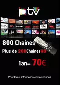 Abonnement IPTV a seulement 70 euro