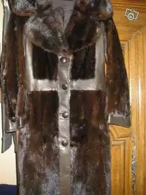 manteau femme cuir et vison