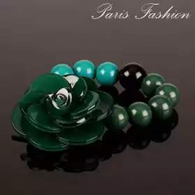 Bracelet Elastique avec Perles & Fleur