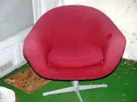 Super vintage ! 4 fauteuils rouge an 70