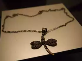 collier bronze libellule