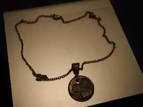 collier bronze steampunk montre