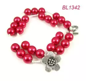 bracelet de perles rouge