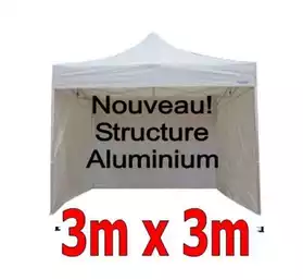 BARNUM PLIANT ALUMINIUM 3x3M BLANC + 4 C