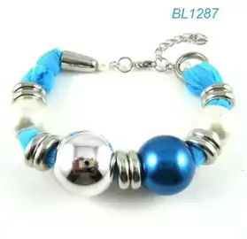bracelet tissu bleu