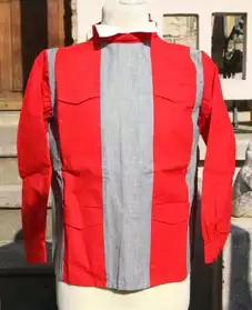 blouse vintage ANIK fillette coton rouge