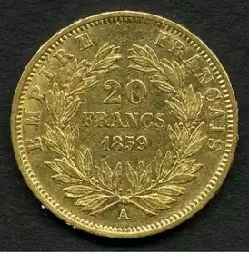 PIÈCE 20 FRANCS OR NAPOLÉON III 1859