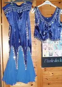 Costume de danse orientale bleu