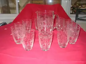 Carafe + 12 verres en cristal