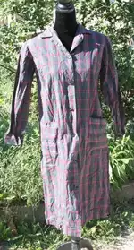 blouse femme ecossaise coton vintage