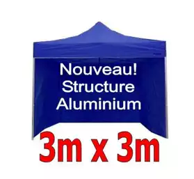 BARNUM PLIANT ALUMINIUM 3x3M BLEU + 4 C