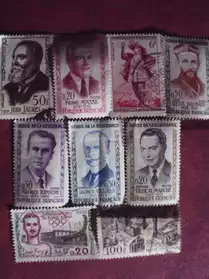 Lot de 9 timbres