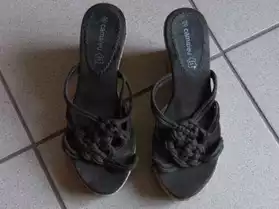 Chaussures compensées kaki