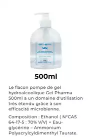 GEL HYDROALCOOLIQUE - MADE IN FRANCE