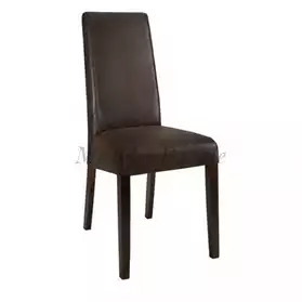 Chaise design ADRIA simili cuir marron