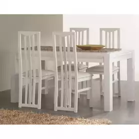 table repas 190 ROMA Cromo blanc laqué a