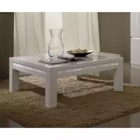 Table basse ROMA Cromo blanc laqué avec