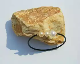 Bracelet 3 perles de culture du Vietnam