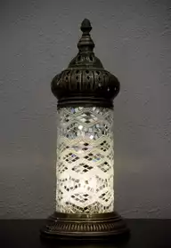 Lampe en mosaique fait main - objet rare