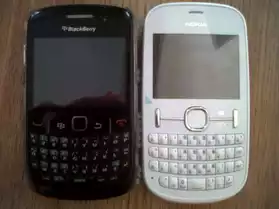 Blackberry curve 8520 noir et nokia ash
