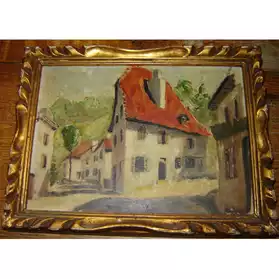 tableau peinture ancien village