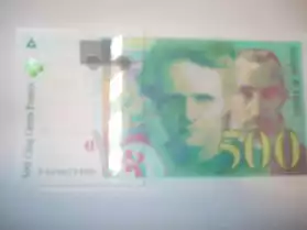 billets 500 francs marie et pierre curie