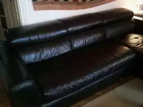 Canapé d'angle cuir noir