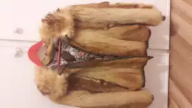 veste en véritable fourrure de renard